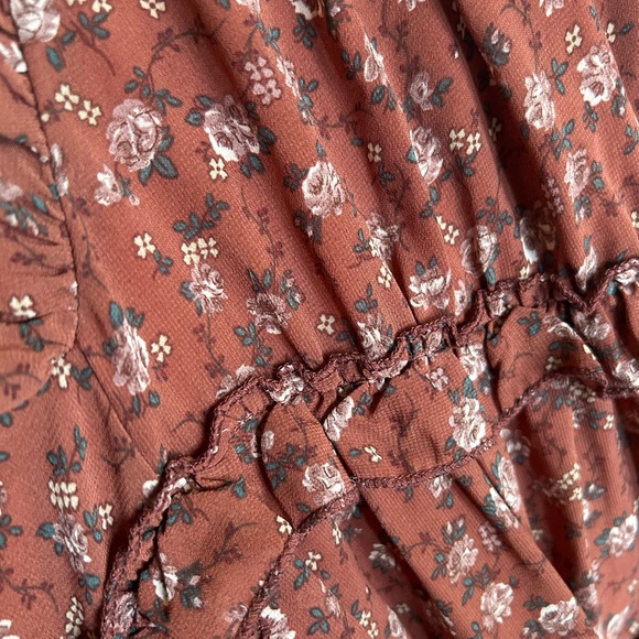 Burgundy long sleeve Floral Altar’d State dress, size M - Picture 3 of 3